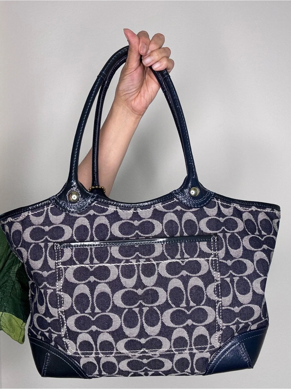 Coach Denim Bleecker Tattersall PRISTINE